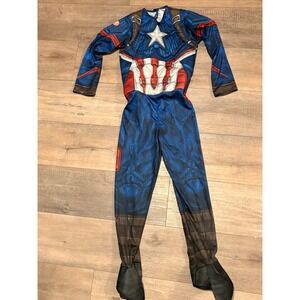 Marvel Captain America Kids Costume Muscle Chest Jumpsuit Blue Red Small 4-6